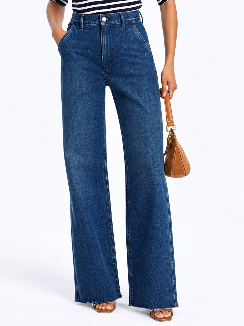 Veronica Beard Taylor Relaxed Wide Leg High Rise Jeans